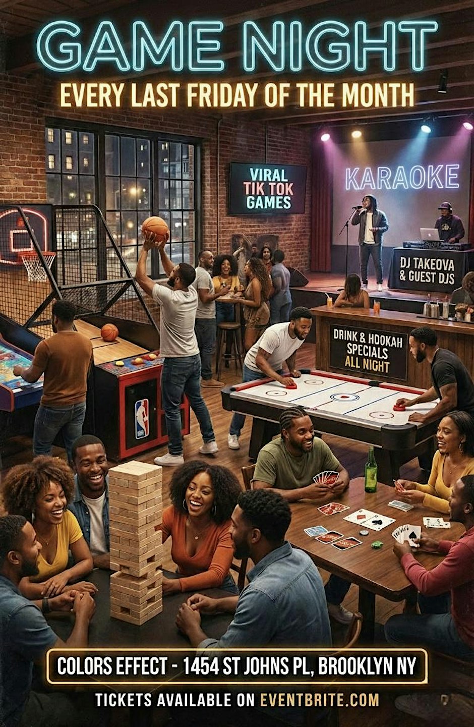 Game Night flyer — Colors Effect, Brooklyn