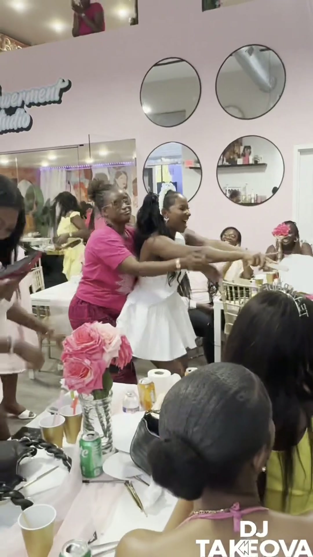 Guests celebrating at a bridal shower